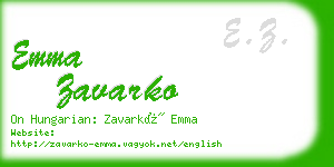 emma zavarko business card